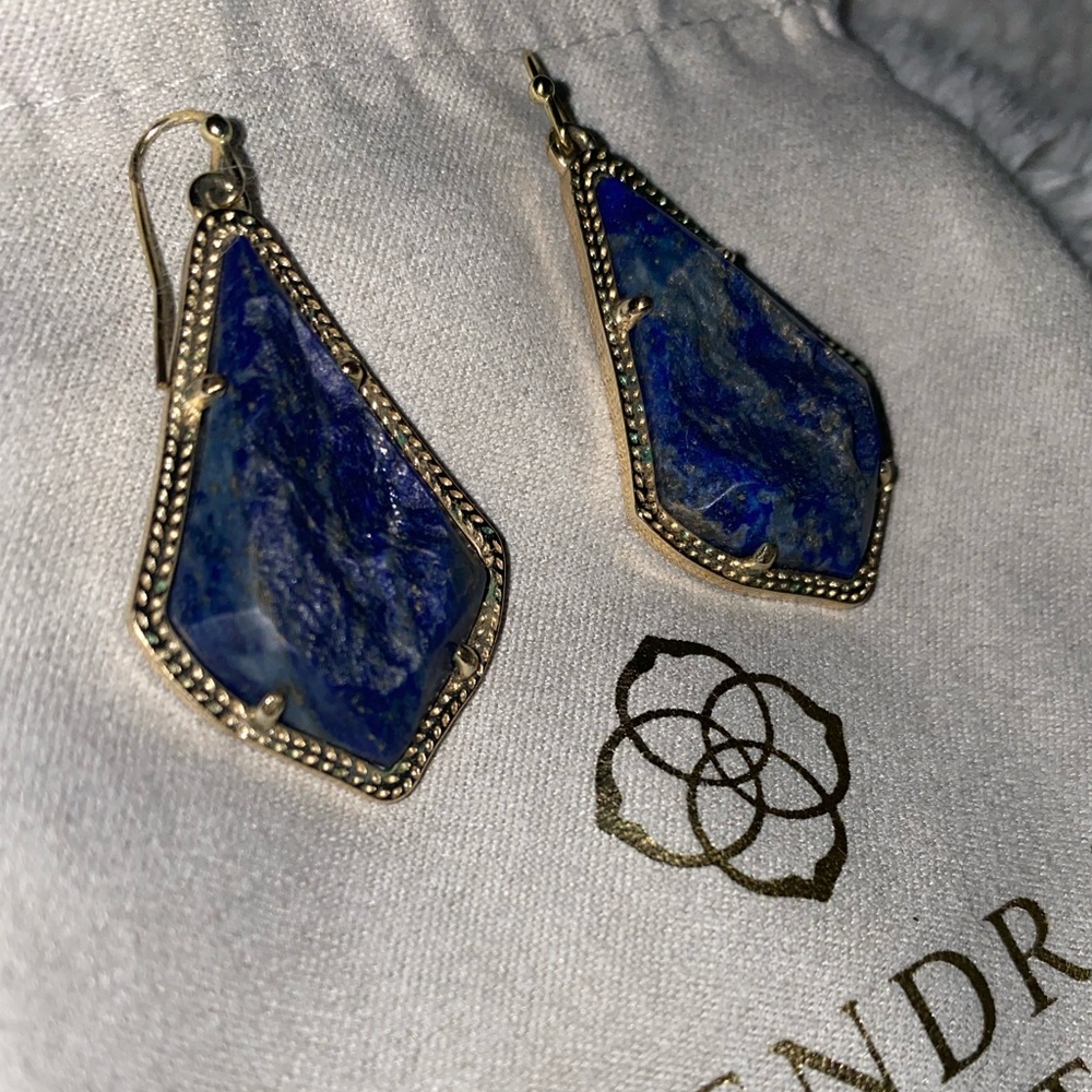 Kendra Scott Alex Blue natural stone with Gold detail Earrings